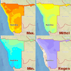 zum Klima und Wetter in Namibia nach Städten